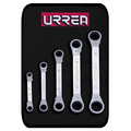 Urrea 12-Point Flat Ratcheting Box-End Wrenches (Set of 5 pieces) metric. 1190M